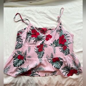 Guess floral pink top